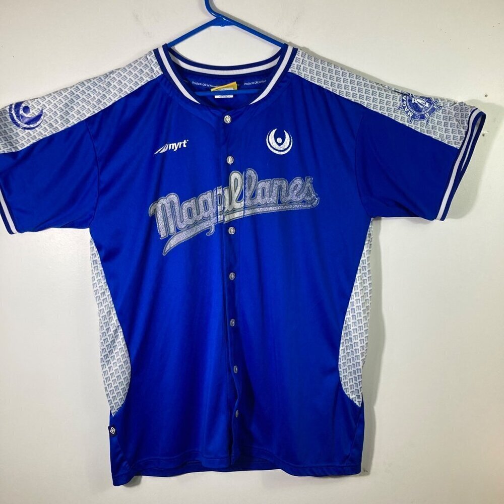 Men Navegantes del Magallanes Venezuela nyrt Baseball Shirt‎ L Rare